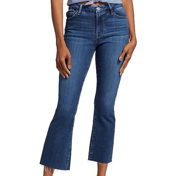 NEW FRAME Le Cropped Mini Bootcut Jeans With Raw Cuffs in Lupine women 725 5m3 - Picture 2 of 8